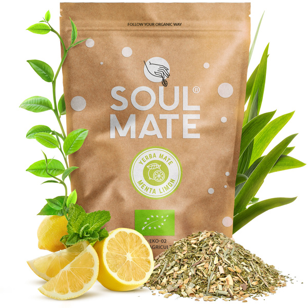 Σετ Yerba Mate Soul Mate Organica Menta Limon 500g 0,5kg Calabash + Bombilla