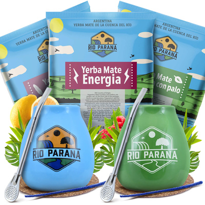 Σετ Yerba Mate Rio Parana για δύο άτομα Calabash Bombilla