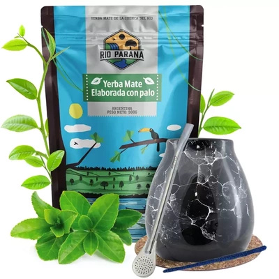Σετ Yerba Mate Rio Parana Calabash Bombilla 500g