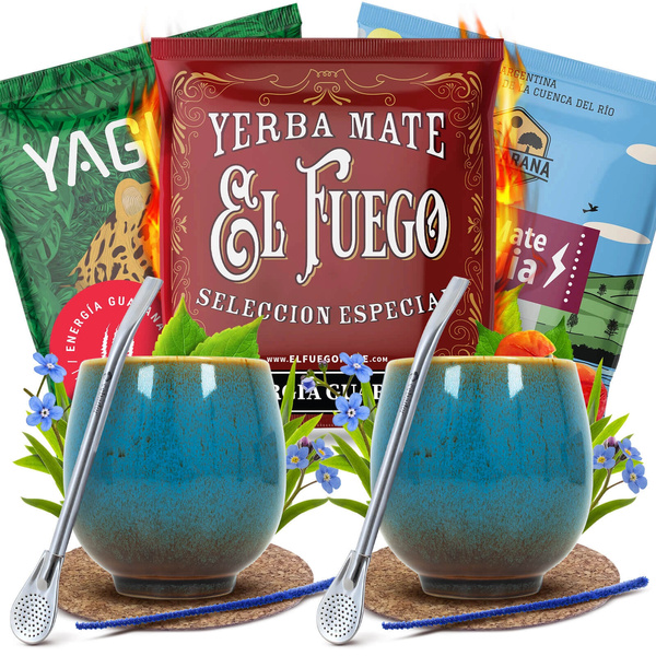 Yerba Mate Energia Set ΓΙΑ ΔΥΟ Calabash Bombilla