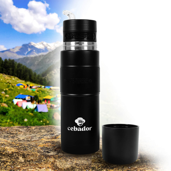 Yerbomos XL ALL IN ONE - 750ml - Κύπελλο Mate, θερμός και bombilla σε ένα (μαύρο)