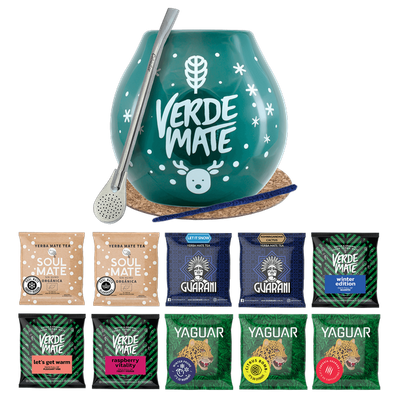 Yerba Mate Set 10x50g Winter Gourd Bombilla