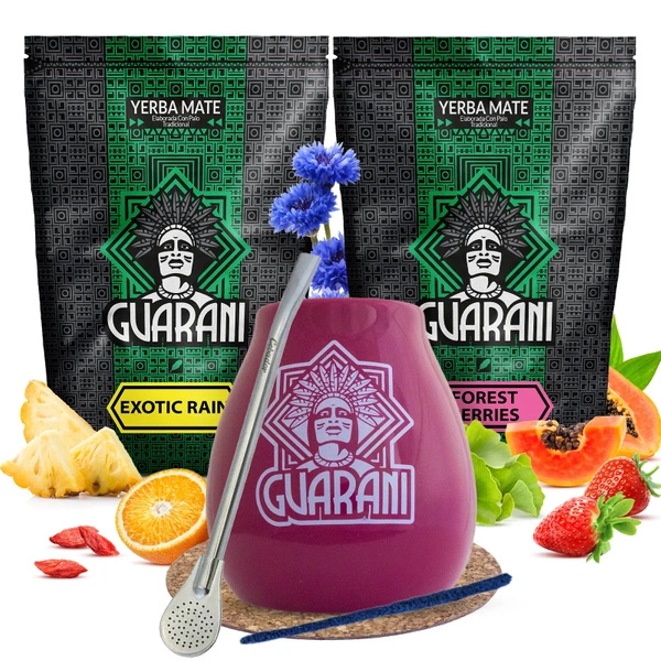 Yerba Mate Guarani Φρούτα Calabash Set 2x500g