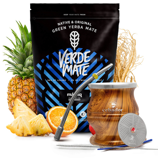 Set Yerba Verde Mate Mas IQ 0,5kg + TermoColador