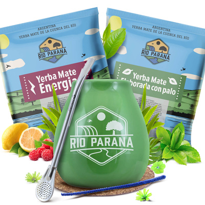 Yerba Mate Rio Parana σετ 2x50g Calabash + Bombilla