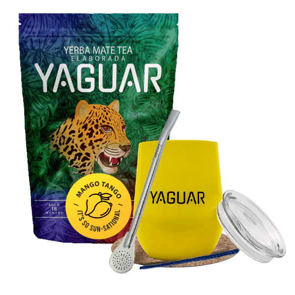 Σετ Yerba Mate: Yaguar Mango Tango 500γρ + TermoLid + Bombilla
