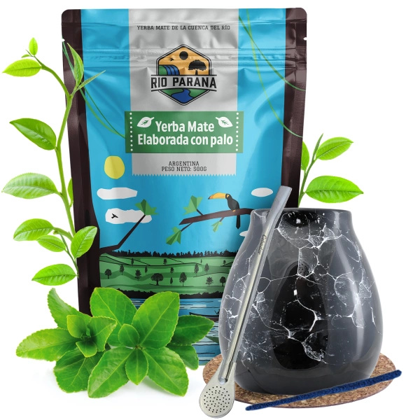 Σετ Yerba Mate Rio Parana Calabash Bombilla 500g