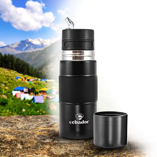 Yerbomos X ALL IN ONE - 450ml - Κύπελλο Mate, θερμός και bombilla σε ένα (μαύρο)