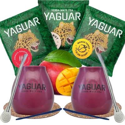 Σετ Yerba Mate Calabash Yaguar PREMIUM για δύο άτομα