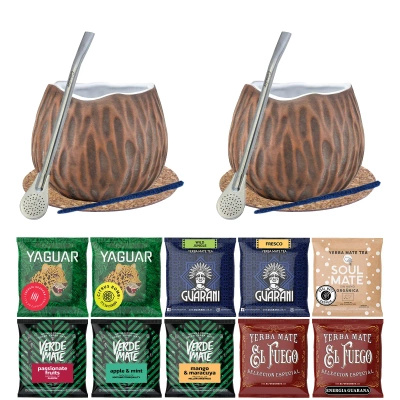 Σετ Yerba Mate 10x50g 2x Calabash + 2x Bombilla