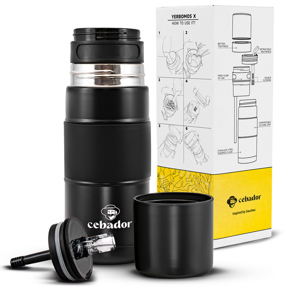 Yerbomos X ALL IN ONE - 450ml - Κύπελλο Mate, θερμός και bombilla σε ένα (μαύρο)