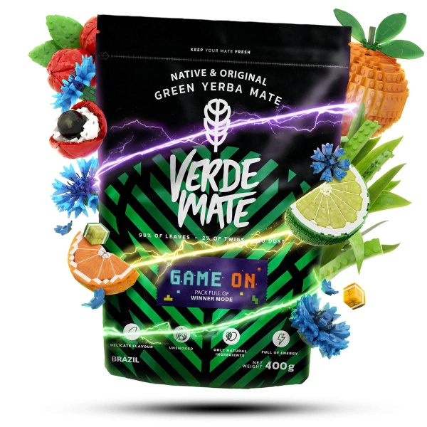 Χριστουγεννιάτικο σετ δώρου γιέρμπα μάτε Verde Mate Game On 400γρ + Yerbomos και θερμική κούπα