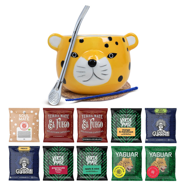 Σετ Yerba Mate 10x50g Calabash Gatito Bombilla