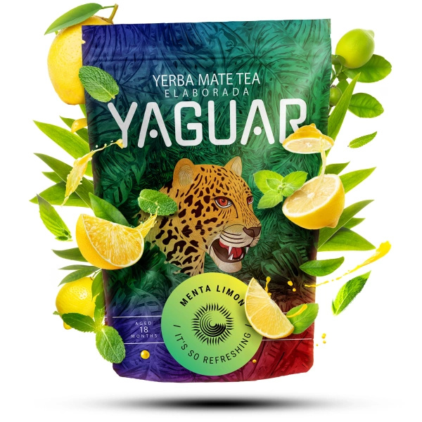 Σετ Yerba Mate Yaguar Naranja 500g + Yaguar Menta Limon 500g