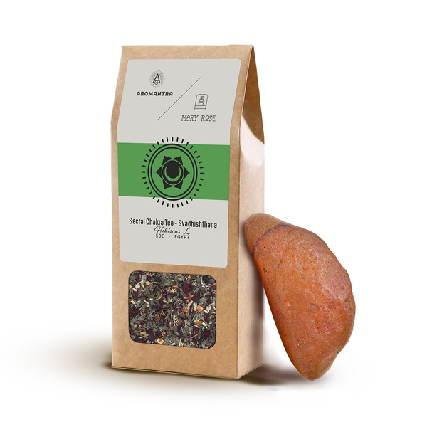 Σετ για το ιερό τσάκρα (Svadhishthana): τσάι τσάκρα + μαγικός πολύτιμος λίθος