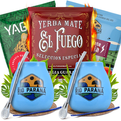 Yerba Mate Energia Set ΓΙΑ ΔΥΟ Calabash Bombilla