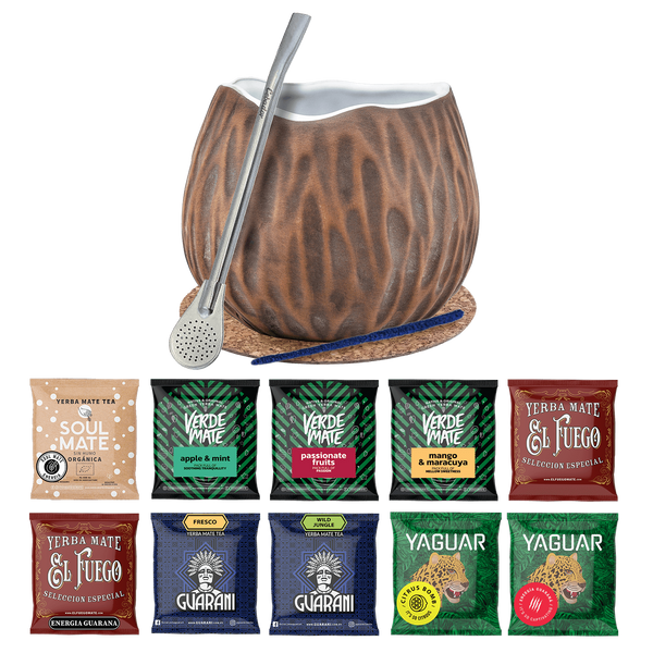 Σετ Yerba Mate 10x50g Calabash Coconut Bombilla 500g