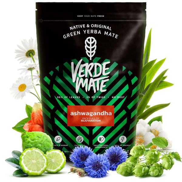 Yerba Verde Mate Ashwagandha 500g θερμός σετ 