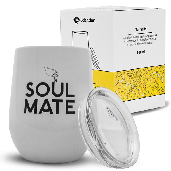 TermoLid – θερμοδοχείο για yerba mate με καπάκι – Soul Mate (λευκό) – 350 ml