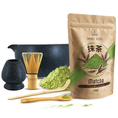 Σετ παρασκευής τσαγιού Matcha: matcha 100g + αξεσουάρ