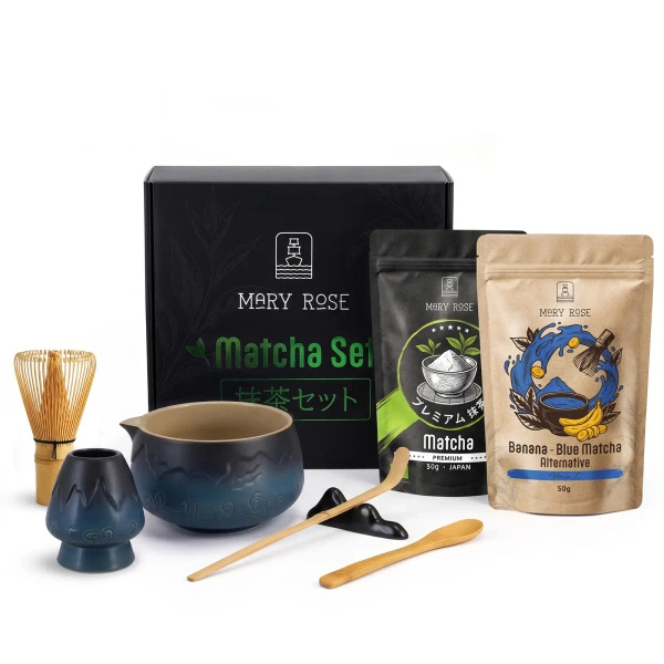 Σετ δώρου για χρωματιστό Matcha Latte: Matcha + Blue Matcha + αξεσουάρ
