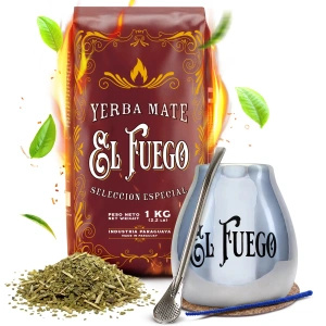 Σετ Yerba Mate: El Fuego Elaborada 1κιλά + Καλαμπάς + Bombilla