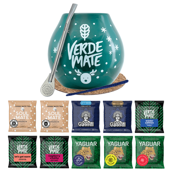Yerba Mate Set 10x50g Winter Gourd Bombilla