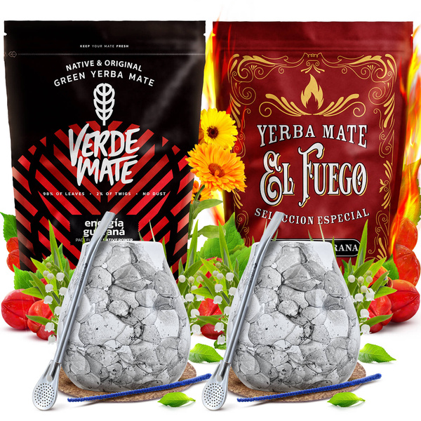 Σετ Yerba Mate για δύο άτομα Calabash Bombilla 1000g