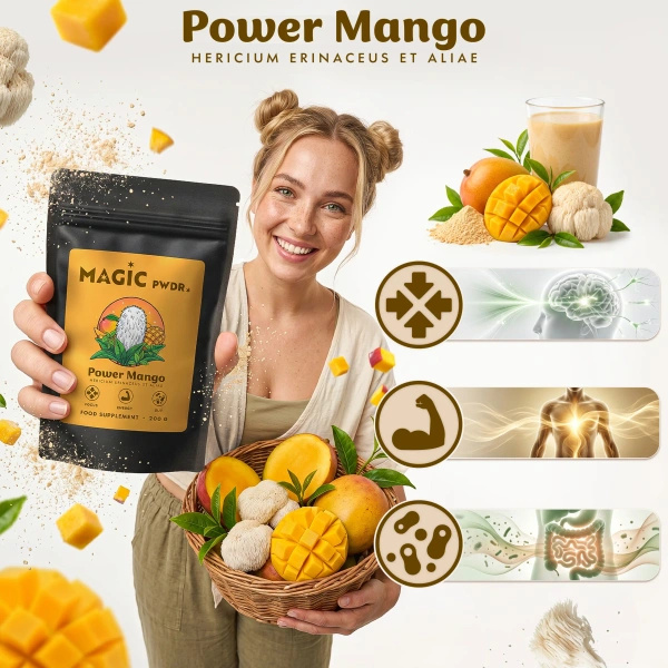 Magic Pwdr – Power Yerba & Mango – Focus & Gut Blend 200 γρ.