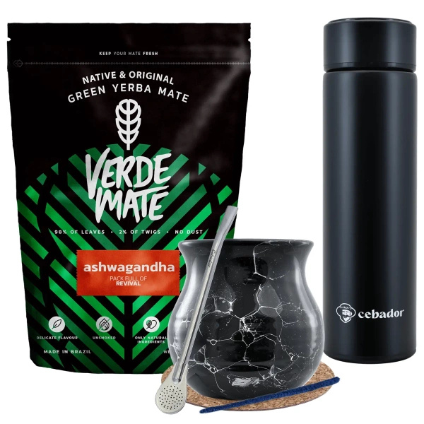 Yerba Verde Mate Ashwagandha 500g θερμός σετ 