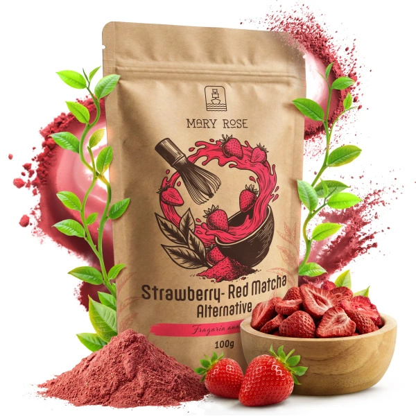 Mary Rose – Red Matcha Alternative – Φράουλα (σε σκόνη) 100 γρ