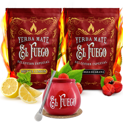 Σετ Yerba mate El Fuego κεραμικό calabash bombilla