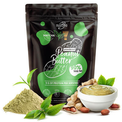 Nustino – Φυστικοβούτυρο σε σκόνη – Matcha (χωρίς προσθήκη ζάχαρη) 400 g
