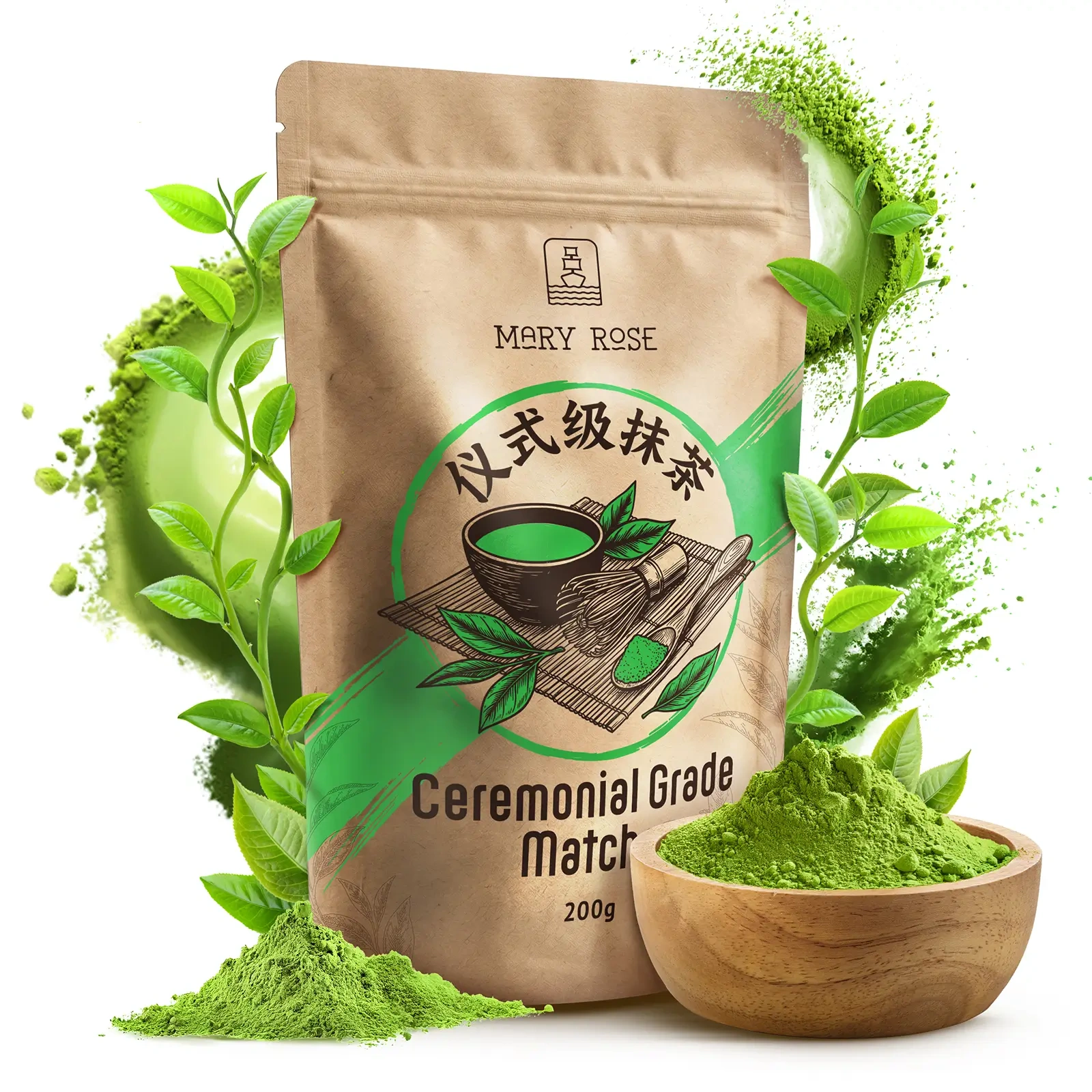 Mary Rose Τελετουργικό Matcha από την Κίνα – συσκευασία 200 γρ.