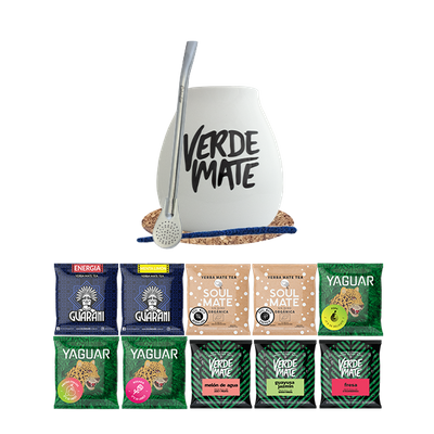Σετ Yerba Mate Πράσινο 500g Gourd Bombilla 10x50g