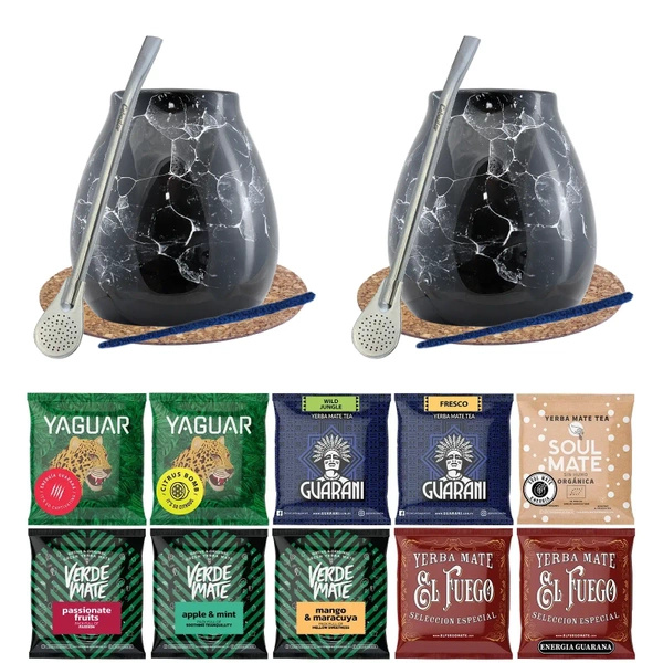 Σετ Yerba Mate 10x50g 2x Calabash + 2x Bombilla