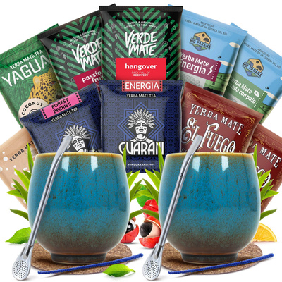 Σετ Yerba Mate για δύο άτομα Calabash Bombilla