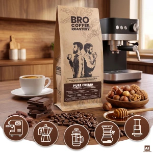 Bro Coffee Roastery – Καφές ολόκληρος Pure Crema 400 γρ