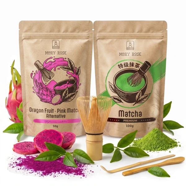 Σετ για χρωματιστό Matcha Latte: Matcha + Pink Matcha + αξεσουάρ