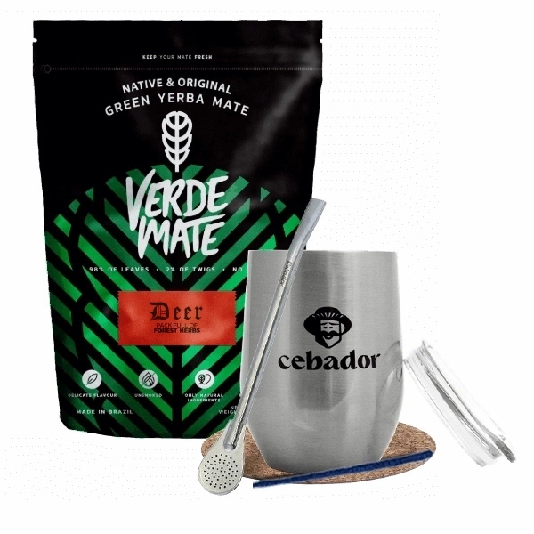 Σετ Yerba Mate: Verde Mate Deer 500γρ + TermoLid + Bombilla