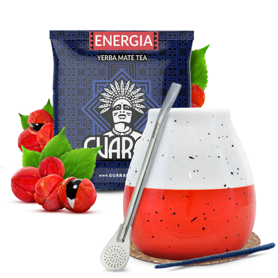 Yerba mate σετ Guarani κεραμικό calabash bombilla