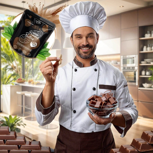 Nustino – Φυστικοβούτυρο σε σκόνη – Chocolate (χωρίς προσθήκη ζάχαρη) 400 γρ.