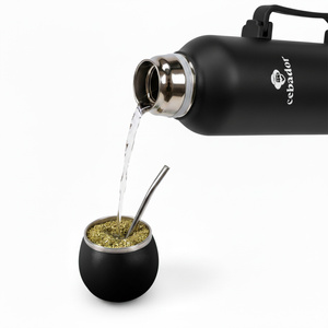 YerbaGo – Θερμός με καλαμπάσα και βομβίγια 1,3 L – μαύρο