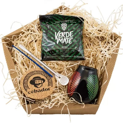 Σετ δώρου Yerba Mate: Verde Mate Frutos Tropicales 50γρ + Καλαμπάς + Bombilla