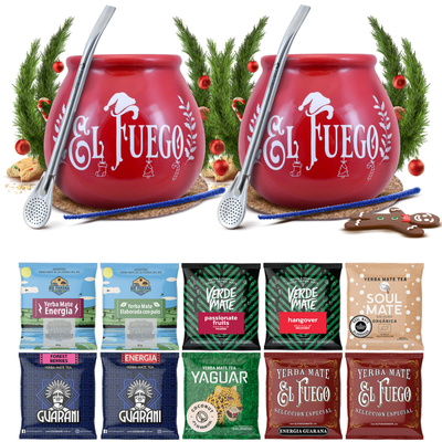 Σετ Yerba Mate για δύο άτομα Calabash Bombilla