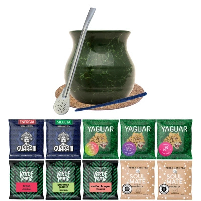 Σετ Mate Tea Verde Mate Green 500g Mate Gourd 10x50g