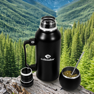 YerbaGo – Θερμός με καλαμπάσα και βομβίγια 1,3 L – μαύρο