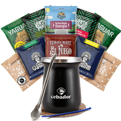 Yerba Mate Starter Set 10x50g 500g TermoMate + Bombilla