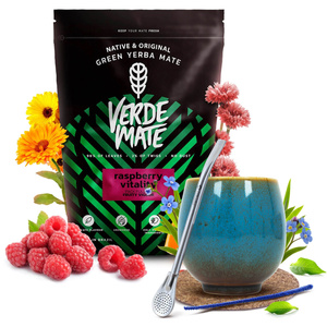 Yerba Mate set Verde Mate Βατόμουρο 500g Calabash + Bombilla